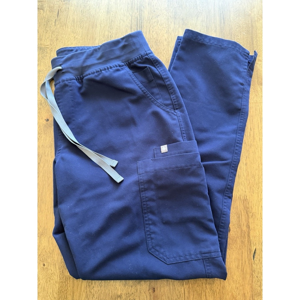 FIGS Yola Yoga Waistband Cargo Scrub Pants Womens M Medium Navy Blue W22SW2023